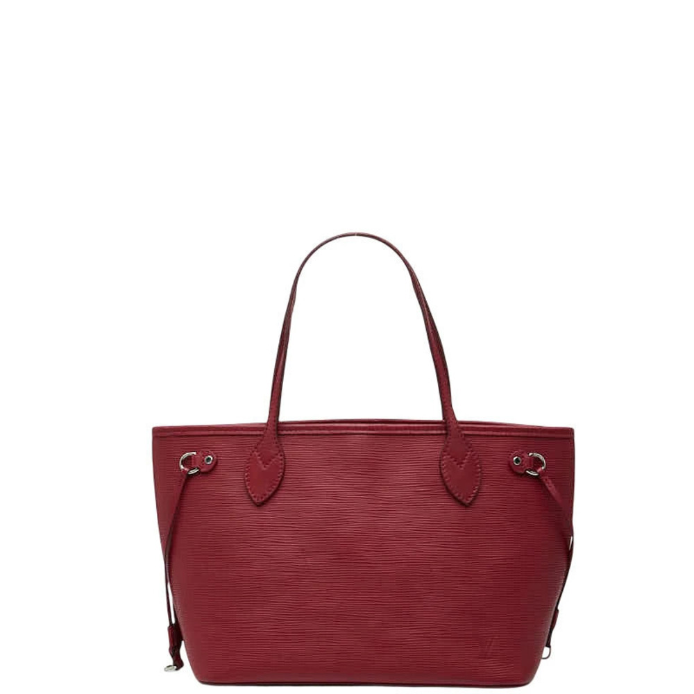 Louis Vuitton Epi Neverfull Tote Bag Handbag Fuschia Pink Wine Red Leather